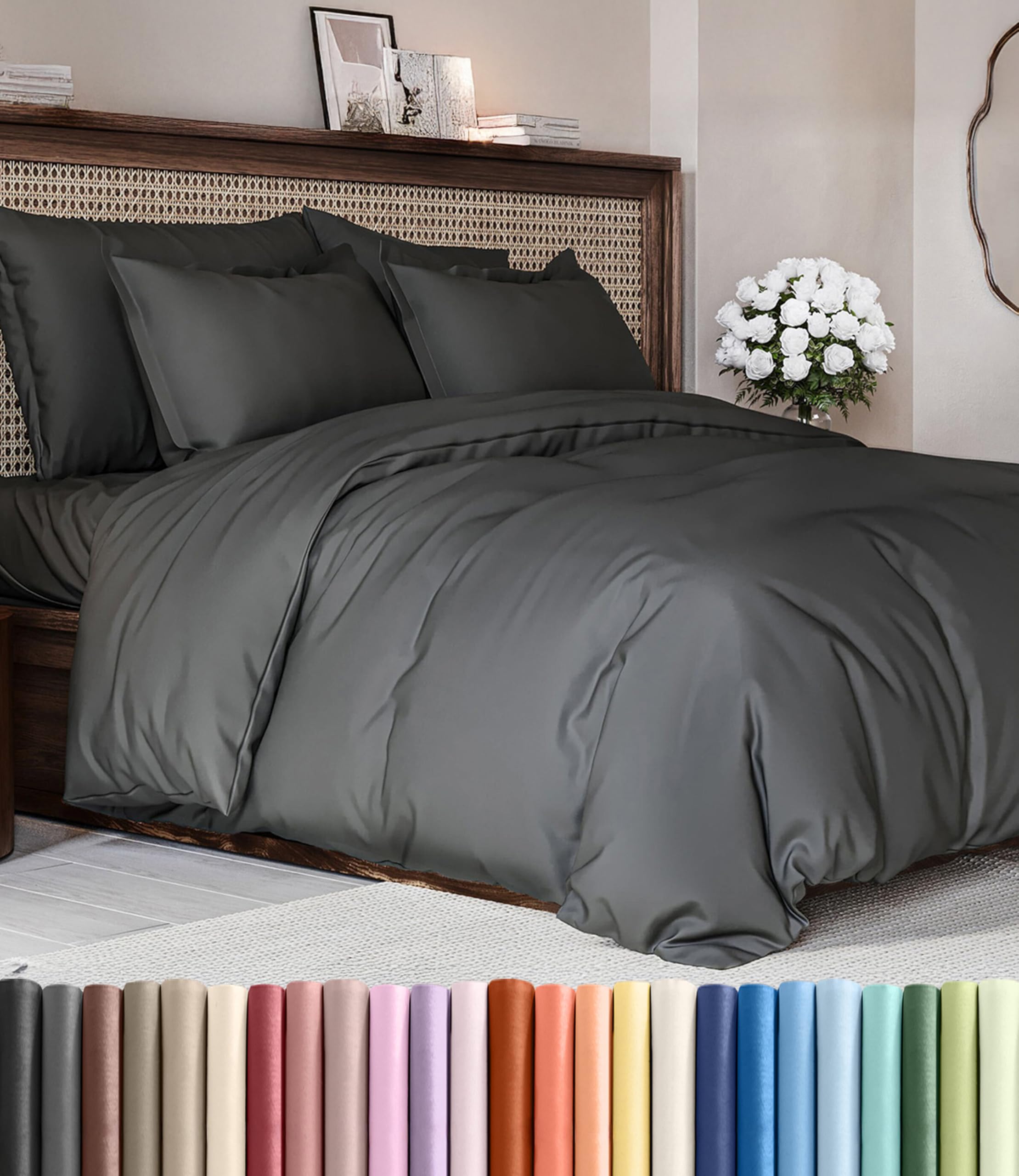 CGK Unlimited Duvet Cover - Extra Soft Duvet Cover with Pillow Shams for Women, Men, Kids & Teens - Comfy, Breathable, Hotel Luxury w/Zipper Closures & Ties