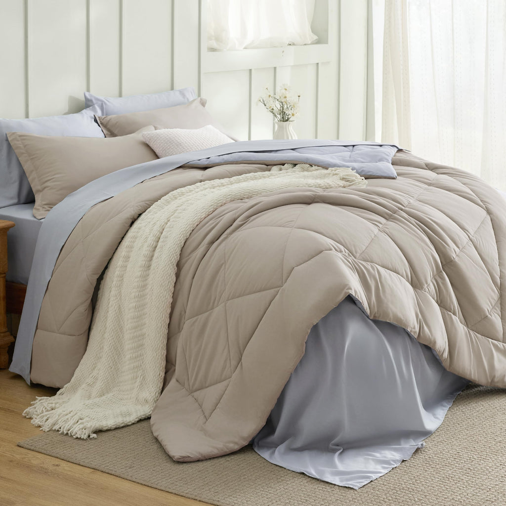 Bedsure Comforter Set - Reversible Comforters Bed Set, Bed in a Bag with Comforter, Sheets, Pillowcases & Shams