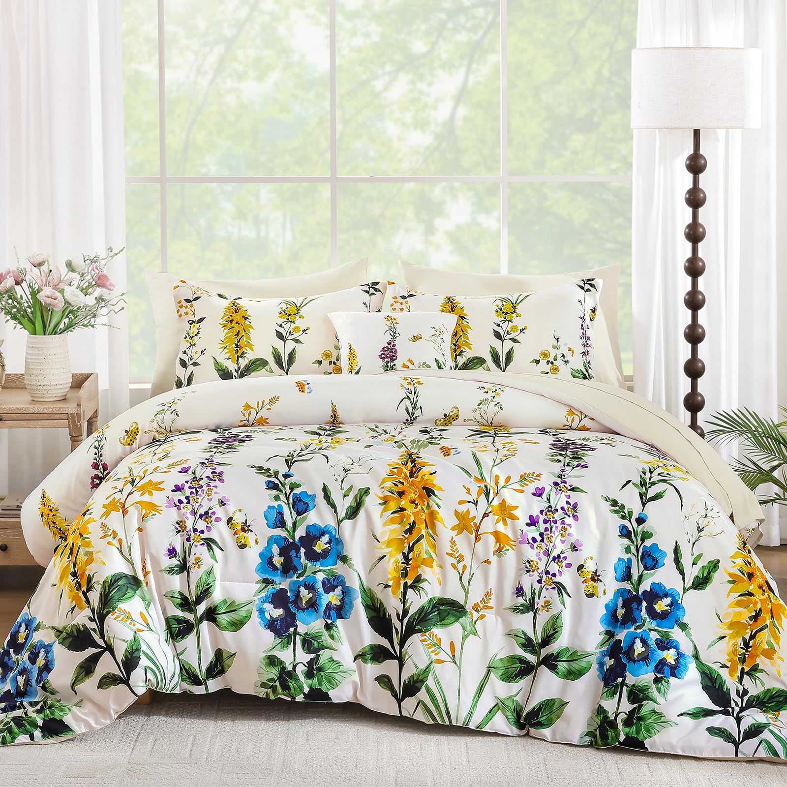 WONGS BEDDING Floral 8-Piece Comforter Set