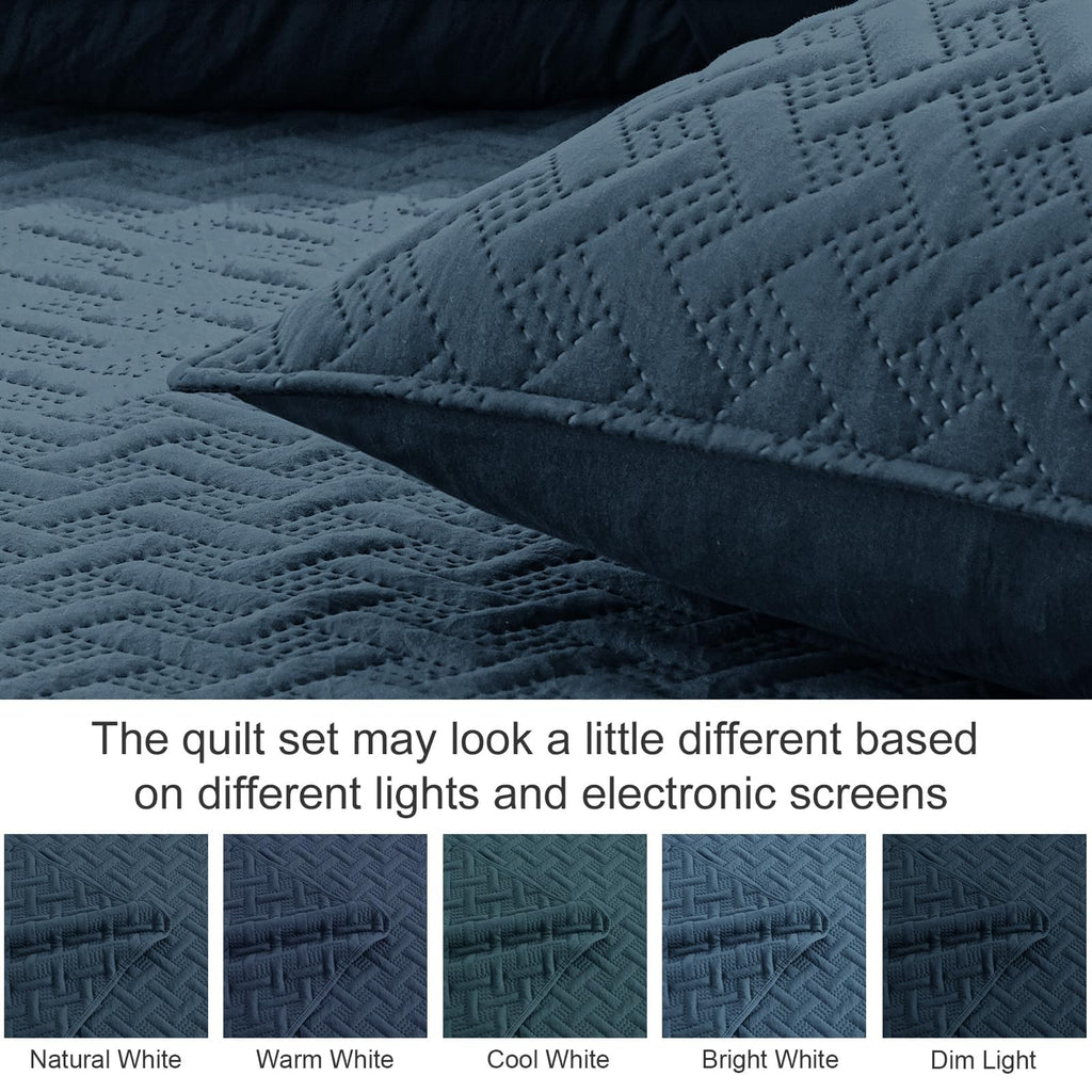Exclusivo Mezcla Soft Quilt Set, Lightweight Quilts Bedspreads Coverlets Bedding Set for All Seasons