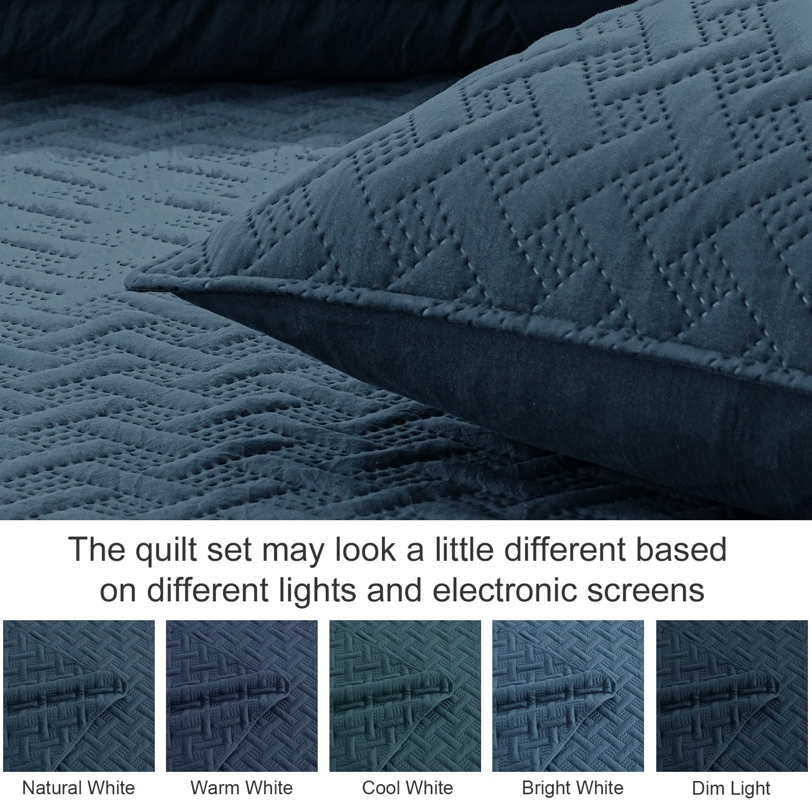 Exclusivo Mezcla Soft Quilt Set, Lightweight Quilts Bedspreads Coverlets Bedding Set for All Seasons