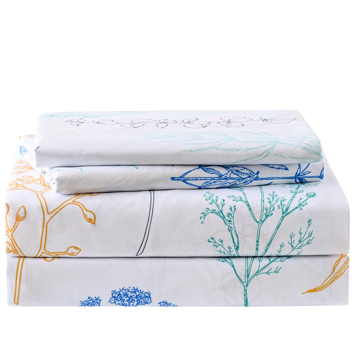 Yibeizi Floral Cooling Microfiber 4-Piece Sheet Set