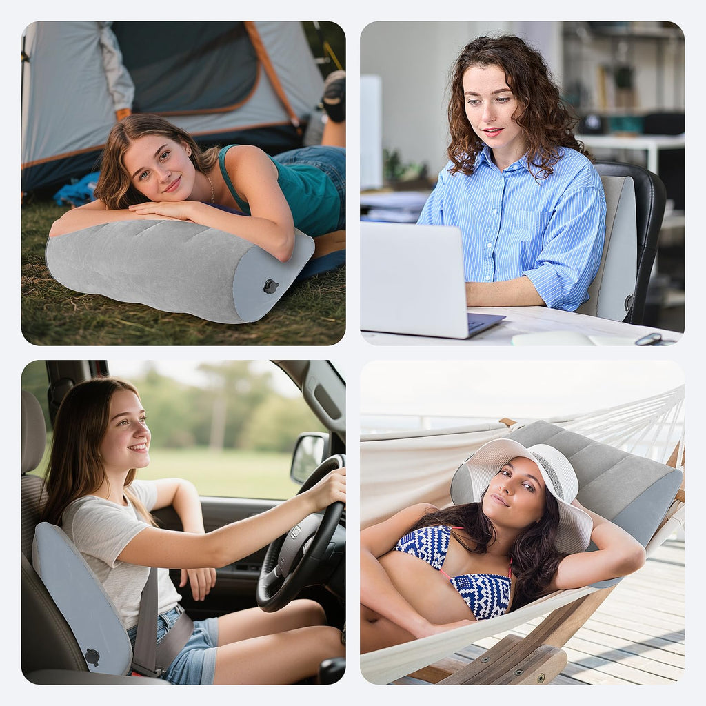 JCDOBEST JDOBEST Portable Inflatable Wedge Pillow,Body Positioner for Sleep Support, Adjustable Travel Cushion, Lightweight Adjustable Bed/Leg Support Pillow