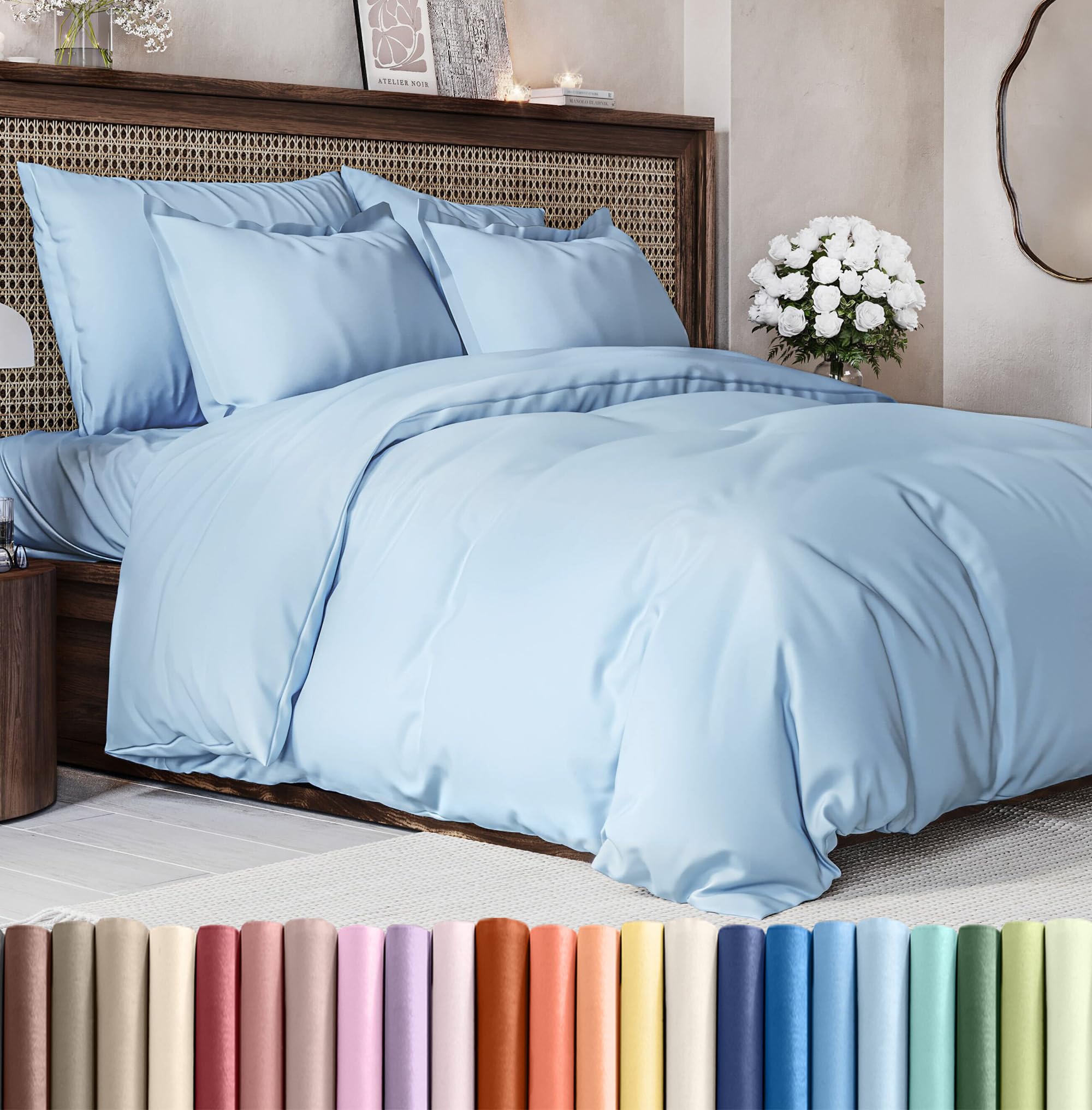 CGK Unlimited Duvet Cover - Extra Soft Duvet Cover with Pillow Shams for Women, Men, Kids & Teens - Comfy, Breathable, Hotel Luxury w/Zipper Closures & Ties