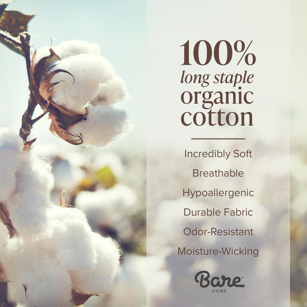 Bare Home Organic Cotton Percale Duvet Cover Set