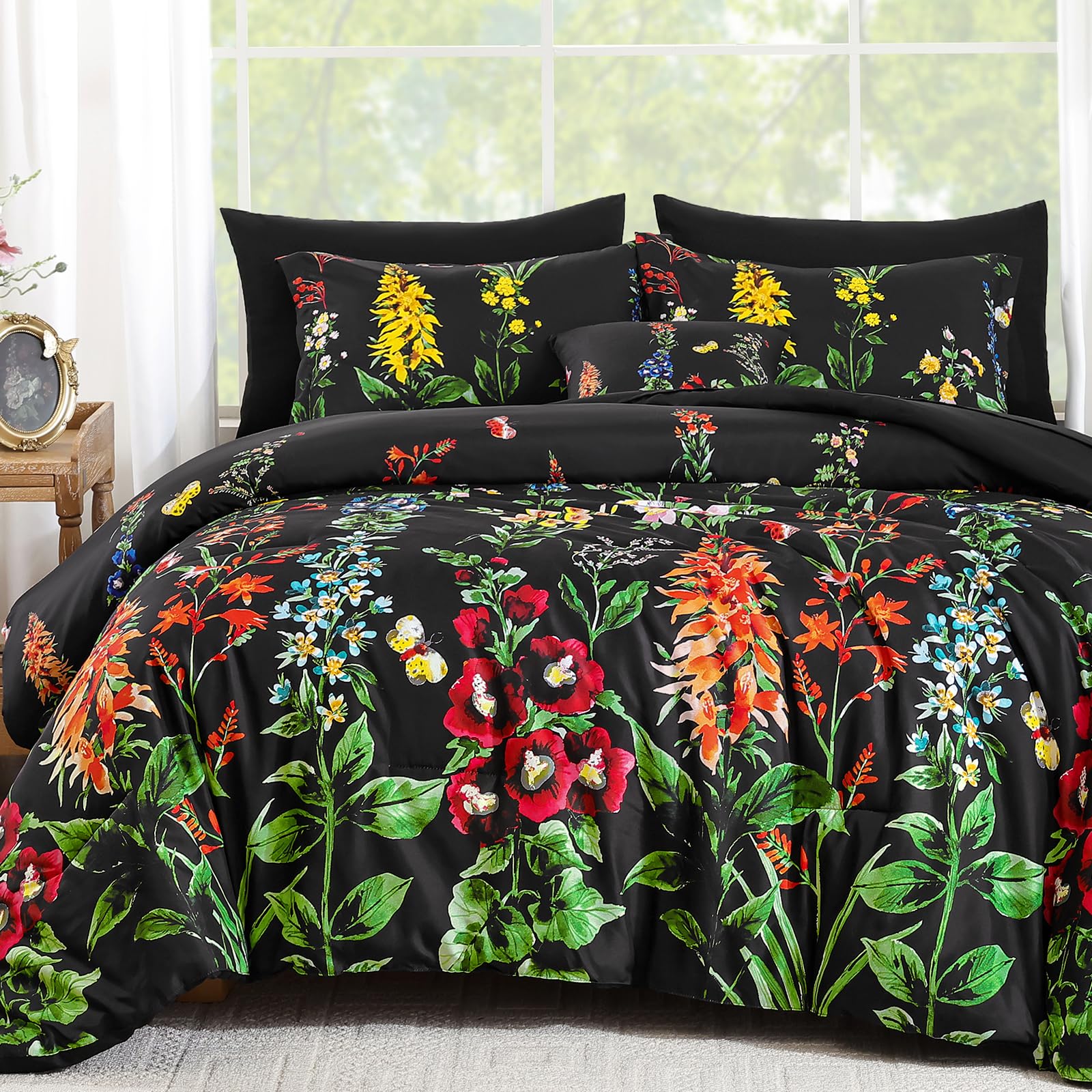 WONGS BEDDING Floral 8-Piece Comforter Set