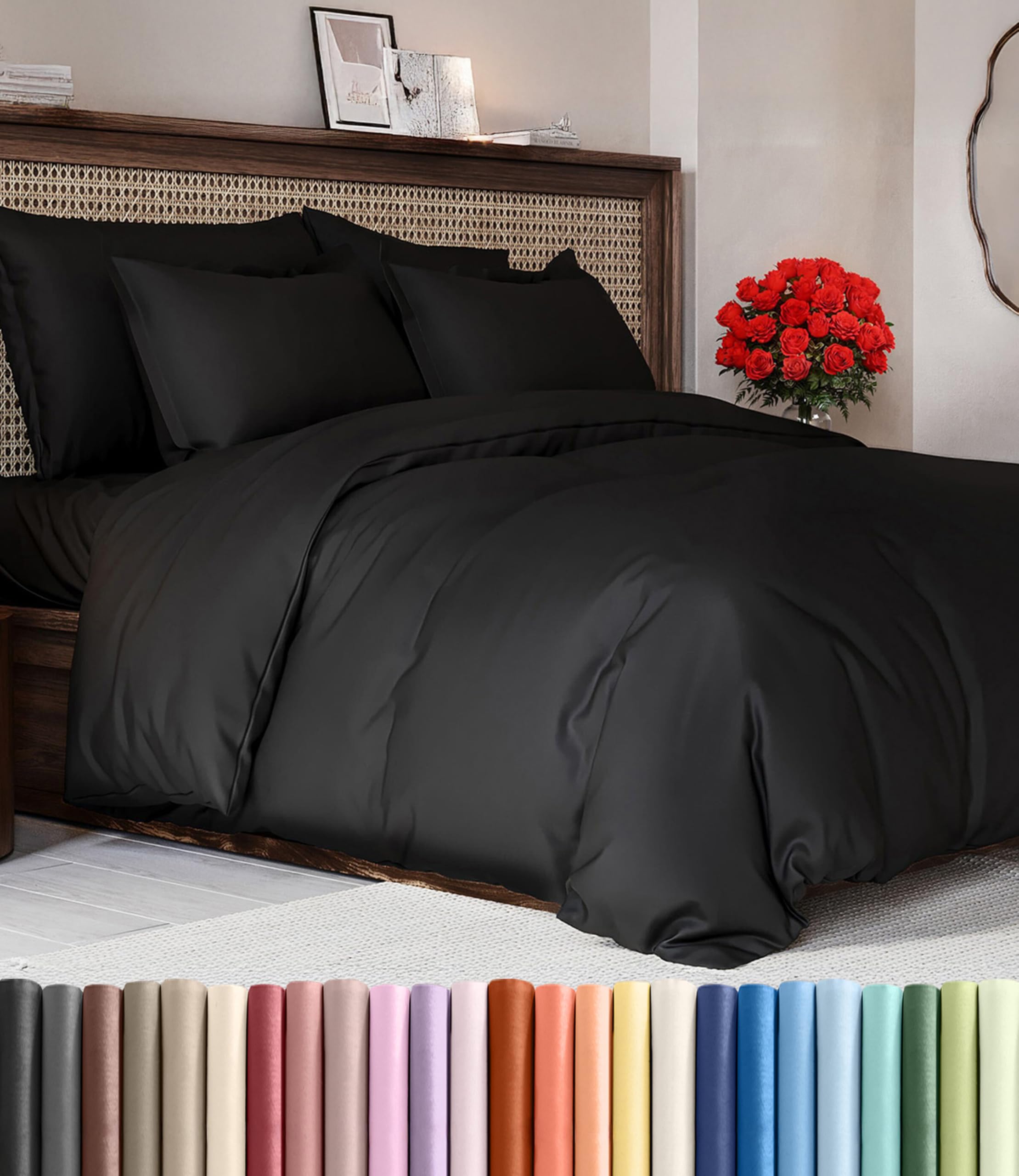CGK Unlimited Duvet Cover - Extra Soft Duvet Cover with Pillow Shams for Women, Men, Kids & Teens - Comfy, Breathable, Hotel Luxury w/Zipper Closures & Ties