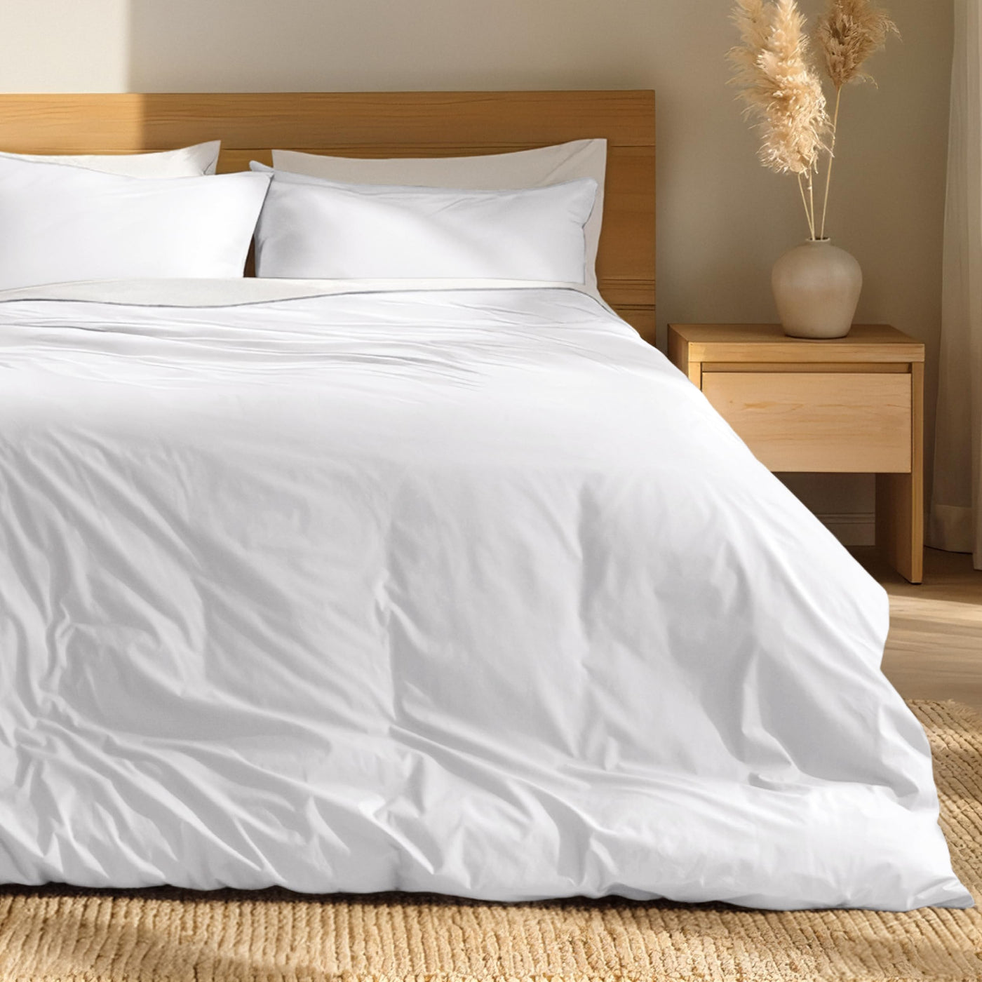 Bare Home Organic Cotton Percale Duvet Cover Set