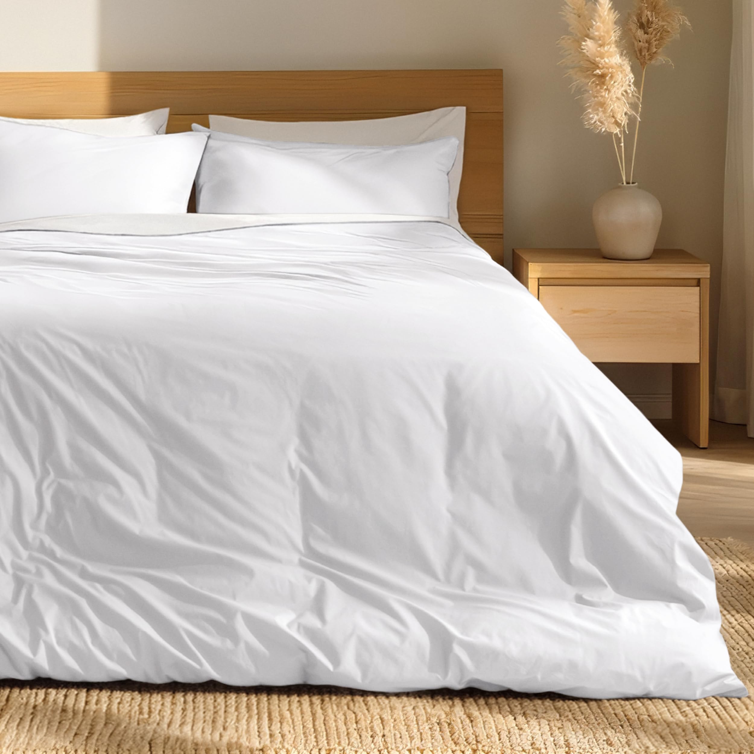 Bare Home Organic Cotton Percale Duvet Cover Set