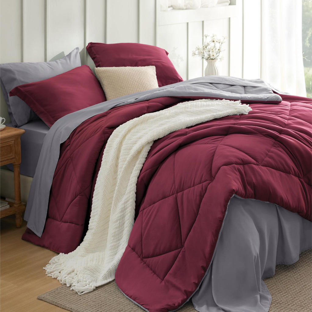 Bedsure Comforter Set - Reversible Comforters Bed Set, Bed in a Bag with Comforter, Sheets, Pillowcases & Shams
