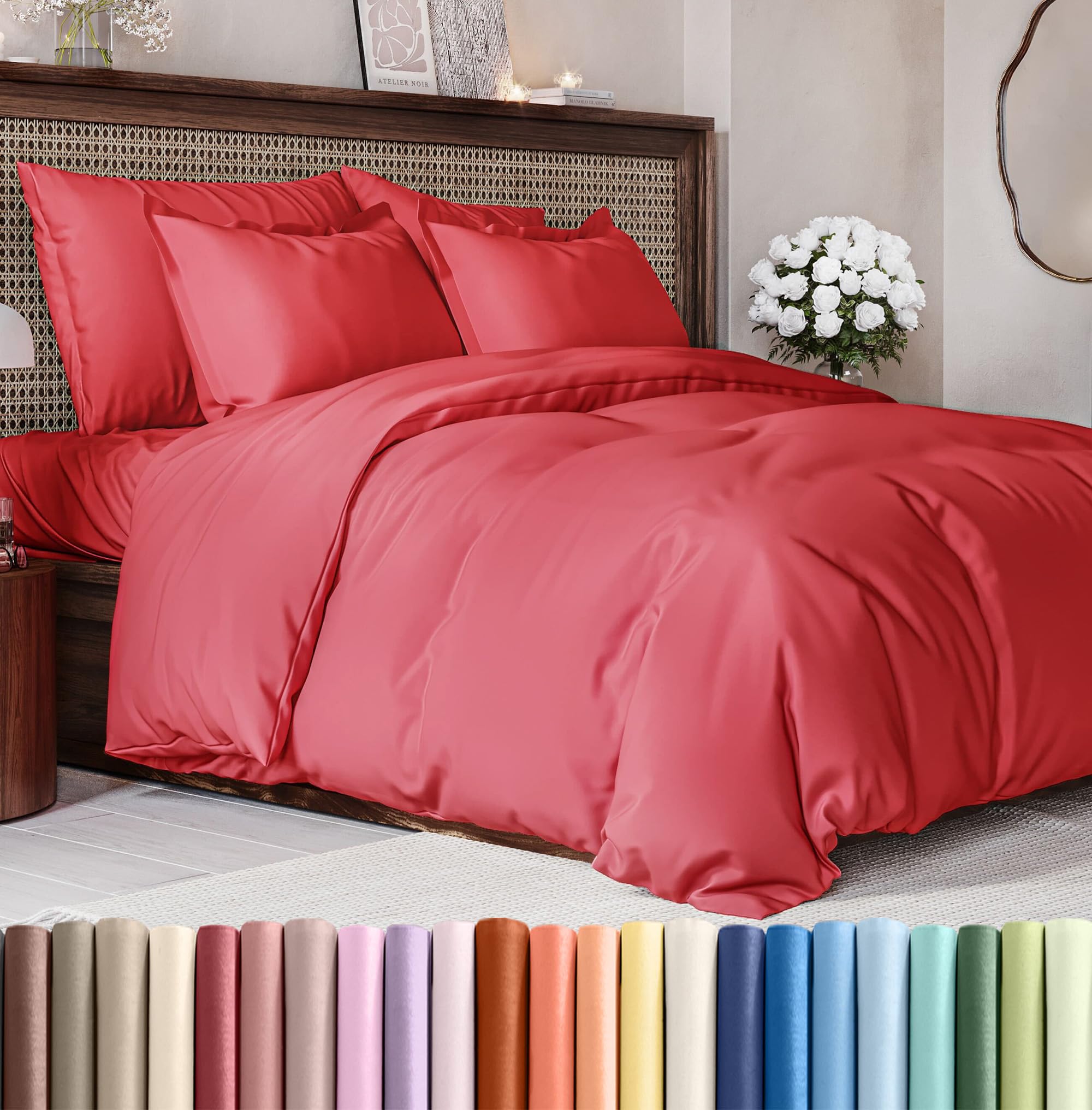 CGK Unlimited Duvet Cover - Extra Soft Duvet Cover with Pillow Shams for Women, Men, Kids & Teens - Comfy, Breathable, Hotel Luxury w/Zipper Closures & Ties