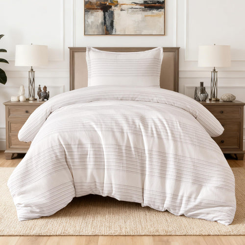 Amazon Basics Waffle Weave Duvet Cover Set with Shams