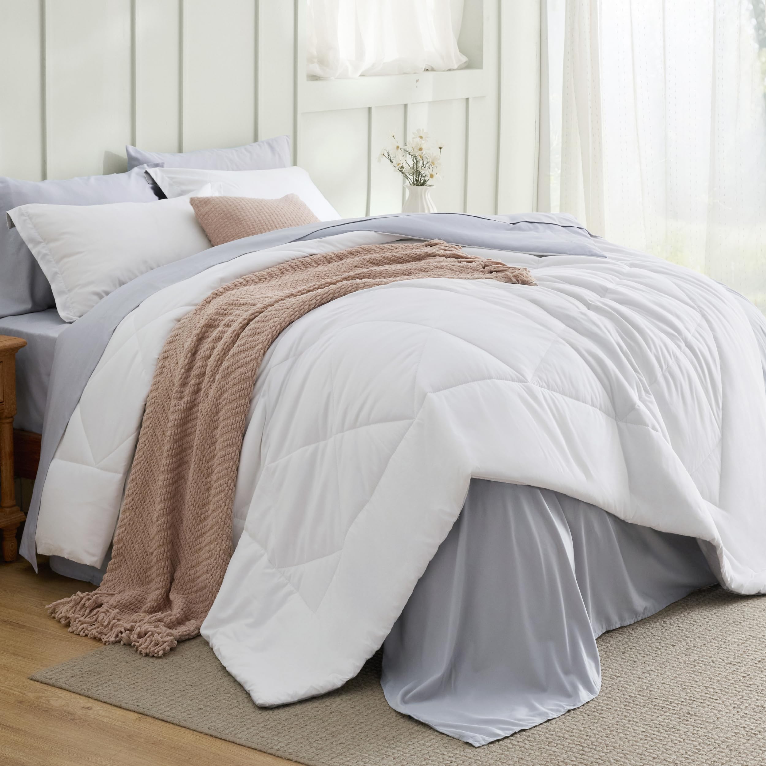 Bedsure Comforter Set - Reversible Comforters Bed Set, Bed in a Bag with Comforter, Sheets, Pillowcases & Shams