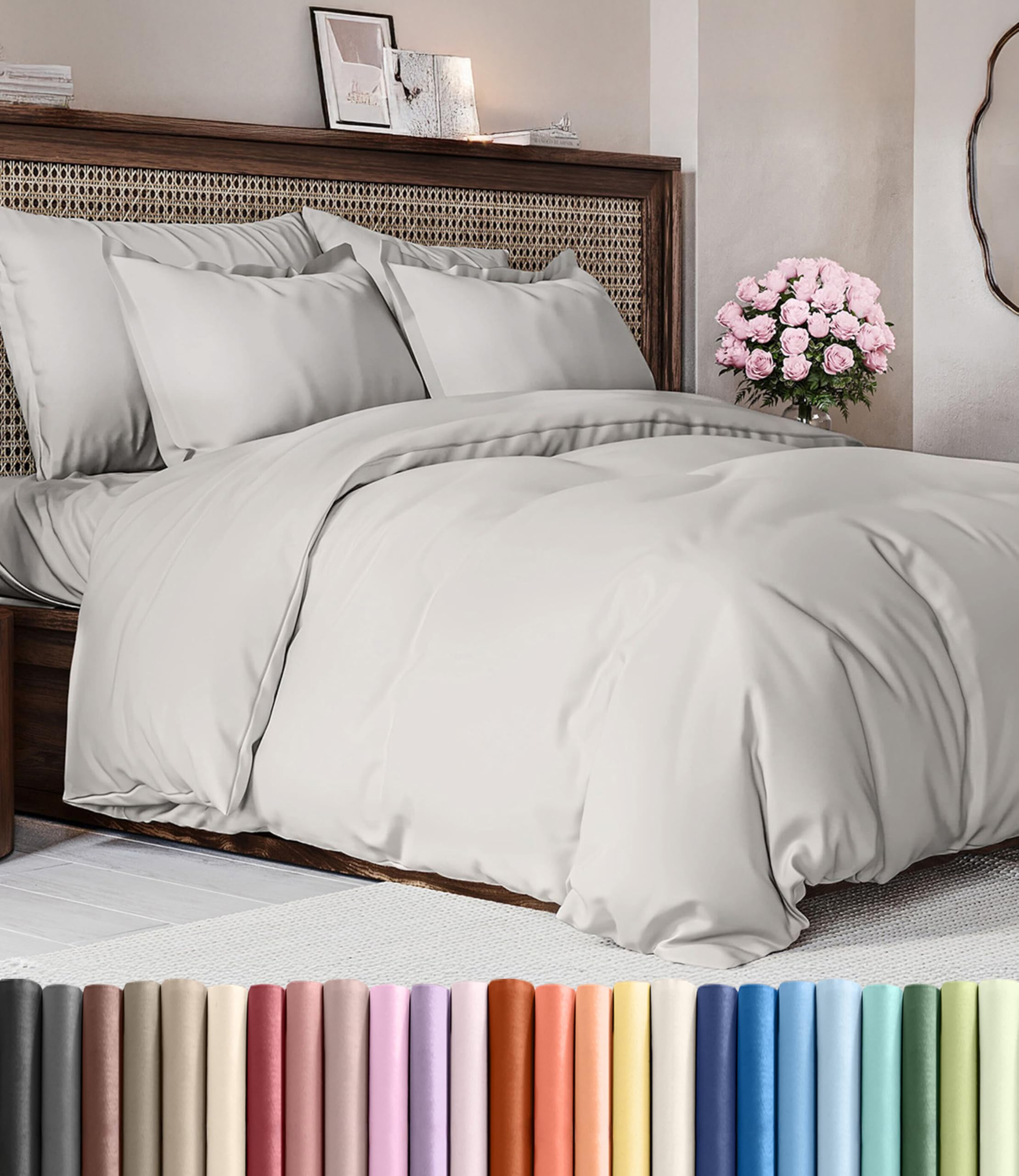 CGK Unlimited Duvet Cover - Extra Soft Duvet Cover with Pillow Shams for Women, Men, Kids & Teens - Comfy, Breathable, Hotel Luxury w/Zipper Closures & Ties
