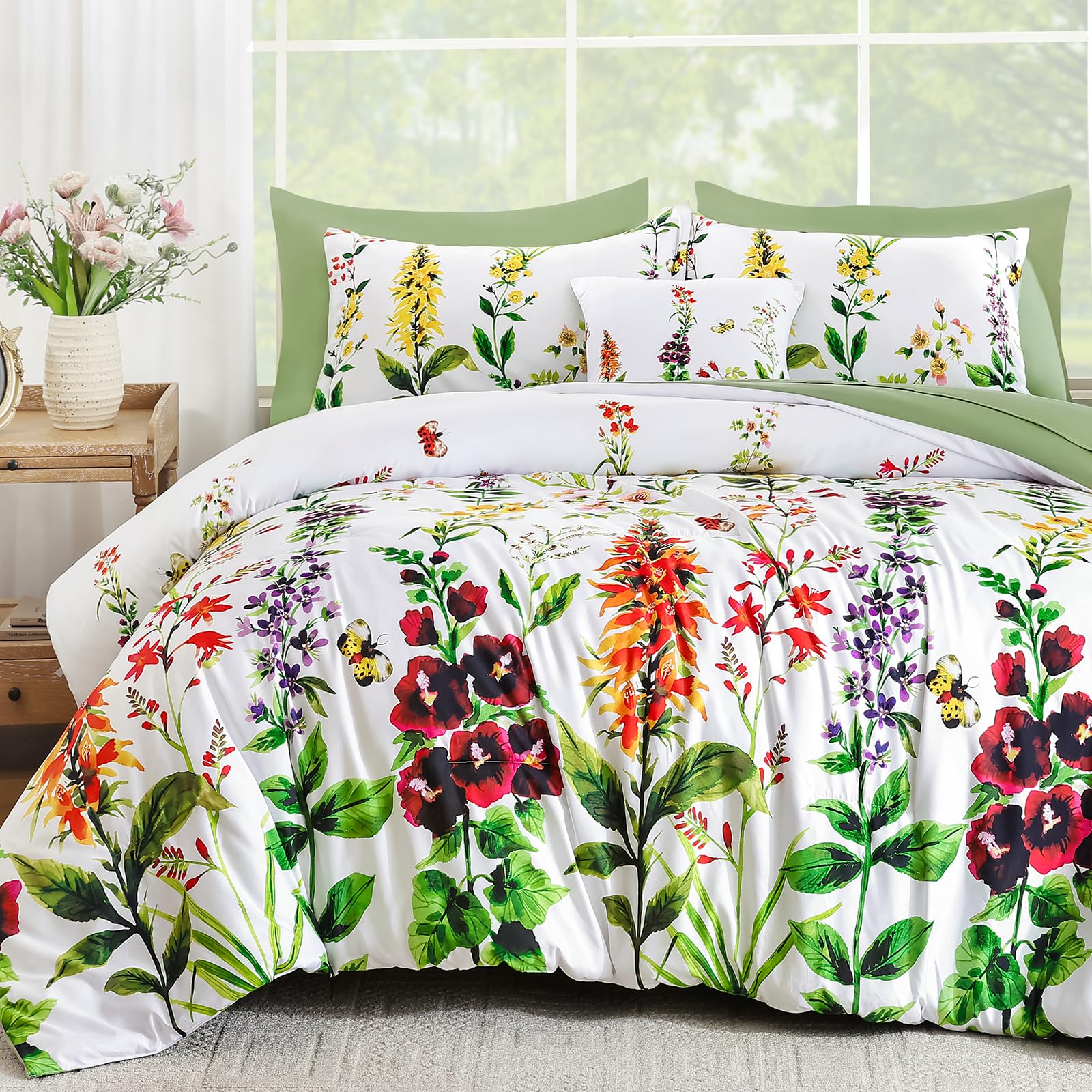 WONGS BEDDING Floral 8-Piece Comforter Set