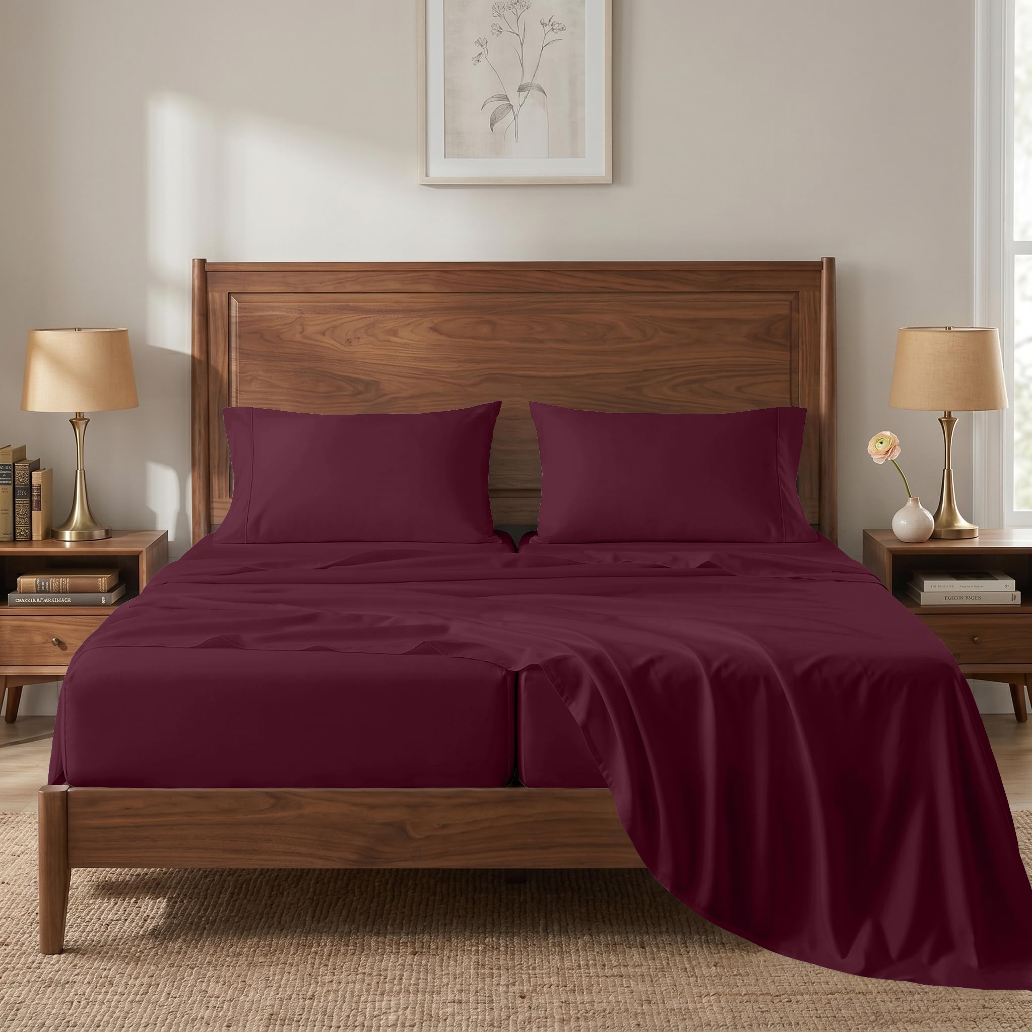 100% Cotton Sateen 500TC Sheet Set - Moonstruck