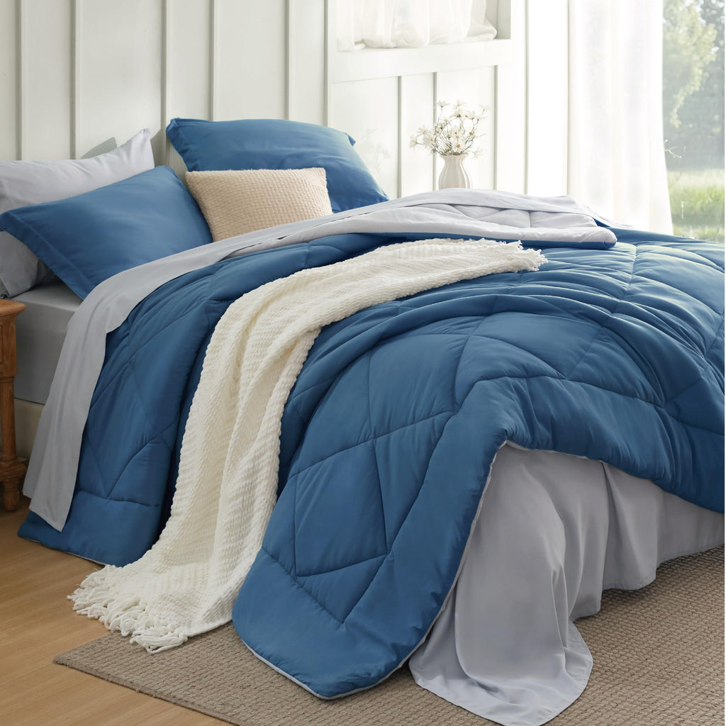 Bedsure Comforter Set - Reversible Comforters Bed Set, Bed in a Bag with Comforter, Sheets, Pillowcases & Shams