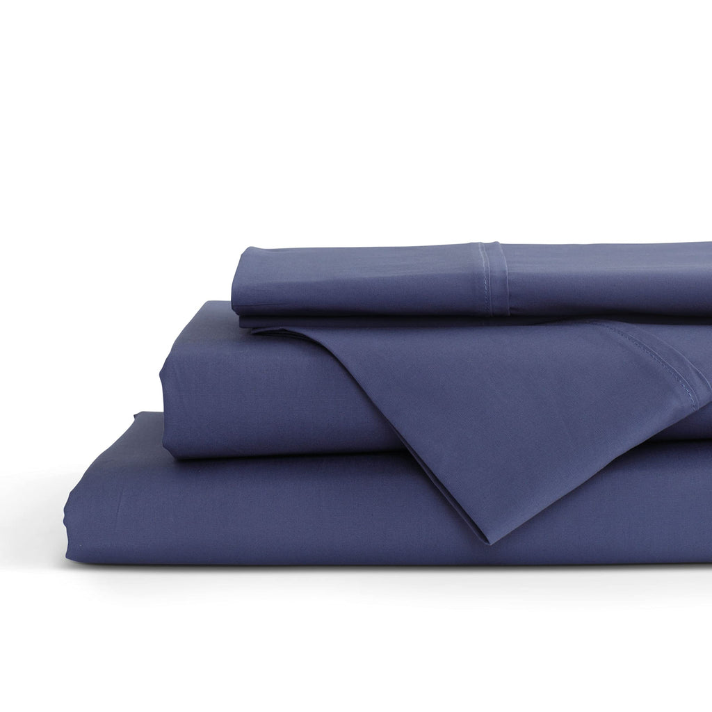 Linen Home 100% Cotton Percale Sheet Set - Deep Pocket Fitted Sheet Fits Mattress Upto 15", Pillowcases, Breathable Flat Sheet
