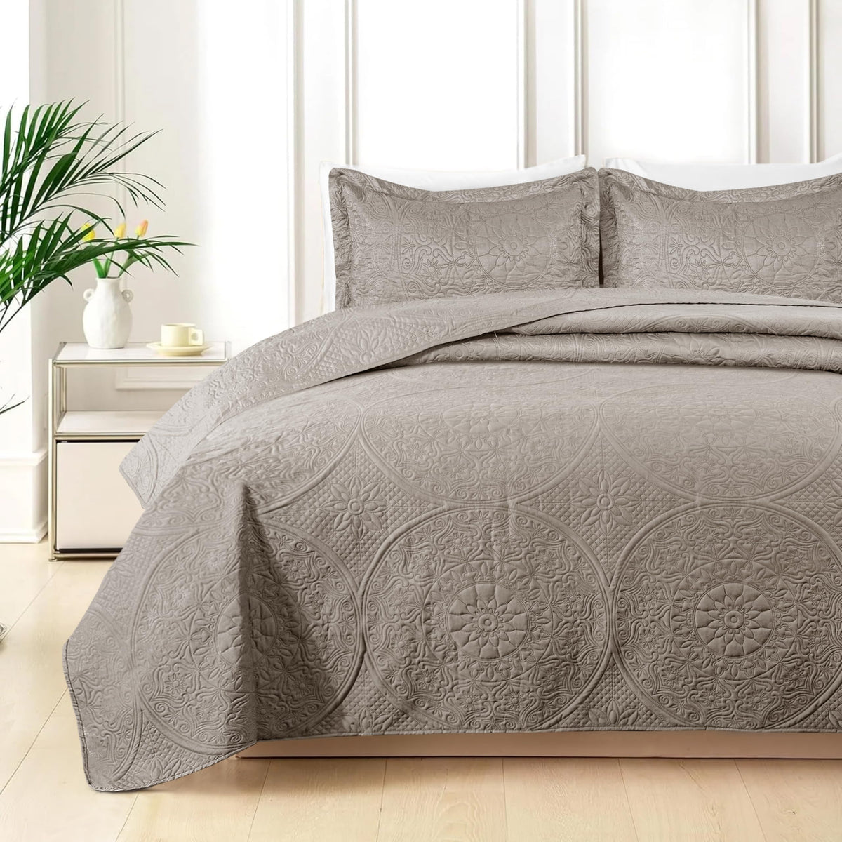 Cotton Passion Floral Microfiber Quilt Bedding Set