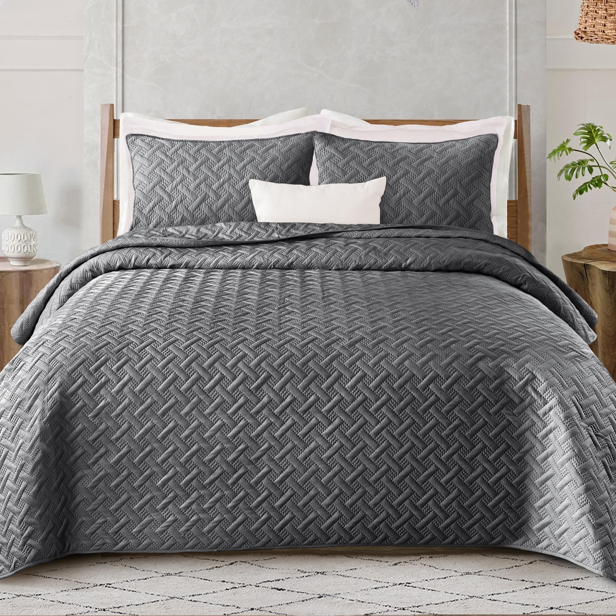 Exclusivo Mezcla Soft Quilt Set, Lightweight Quilts Bedspreads Coverlets Bedding Set for All Seasons