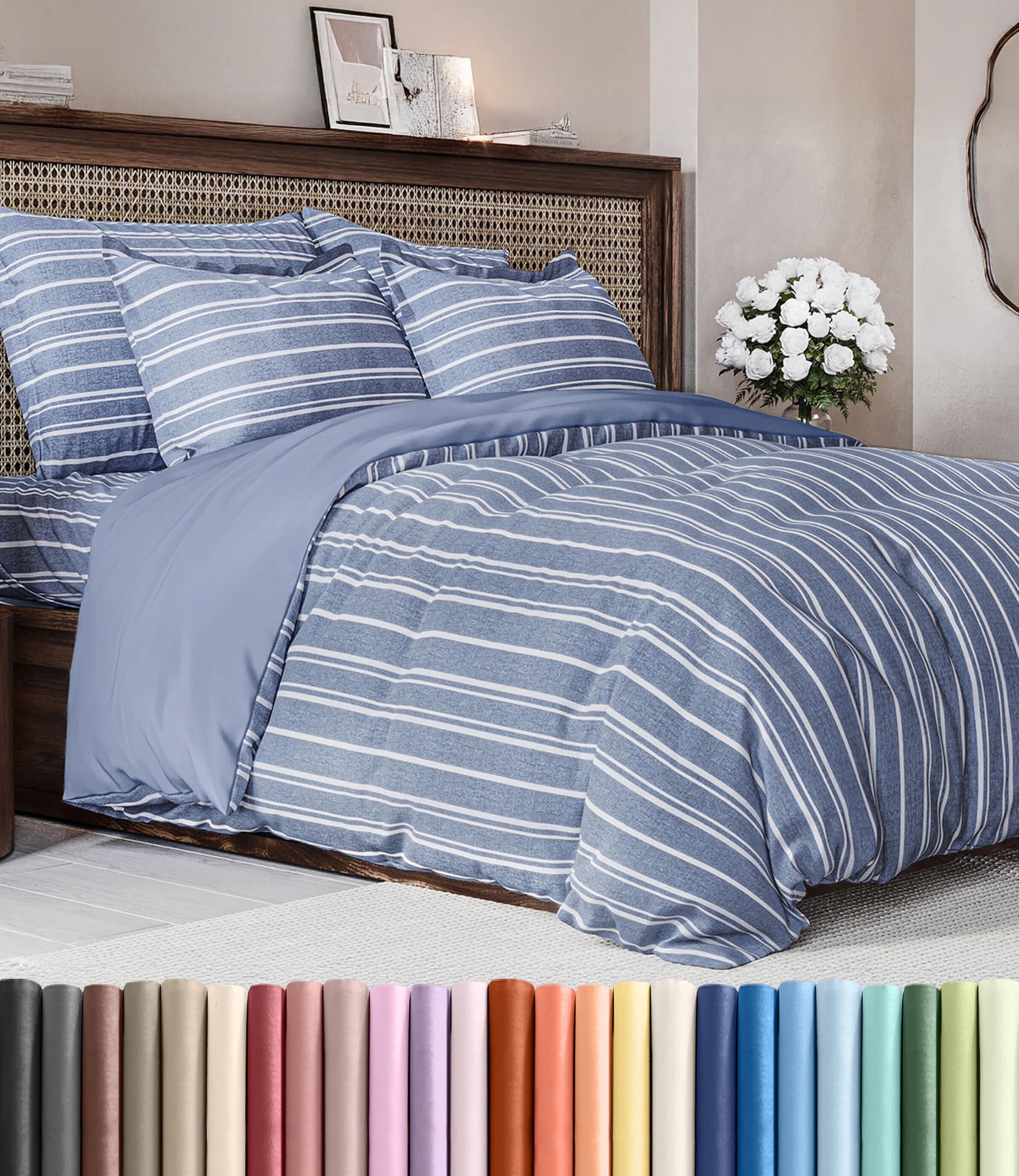 CGK Unlimited Duvet Cover - Extra Soft Duvet Cover with Pillow Shams for Women, Men, Kids & Teens - Comfy, Breathable, Hotel Luxury w/Zipper Closures & Ties