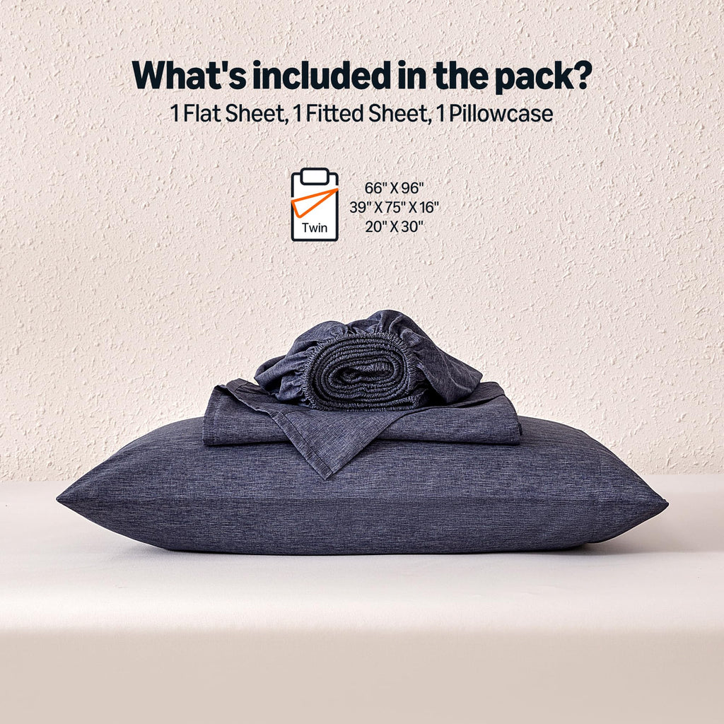 Amazon Basics Cationic Microfiber 3-4-Piece Sheet Set, Wrinkle Free and Easy Fit, 1 Flat Sheet, 1 Fitted Sheet and 1-2 Pillowcase
