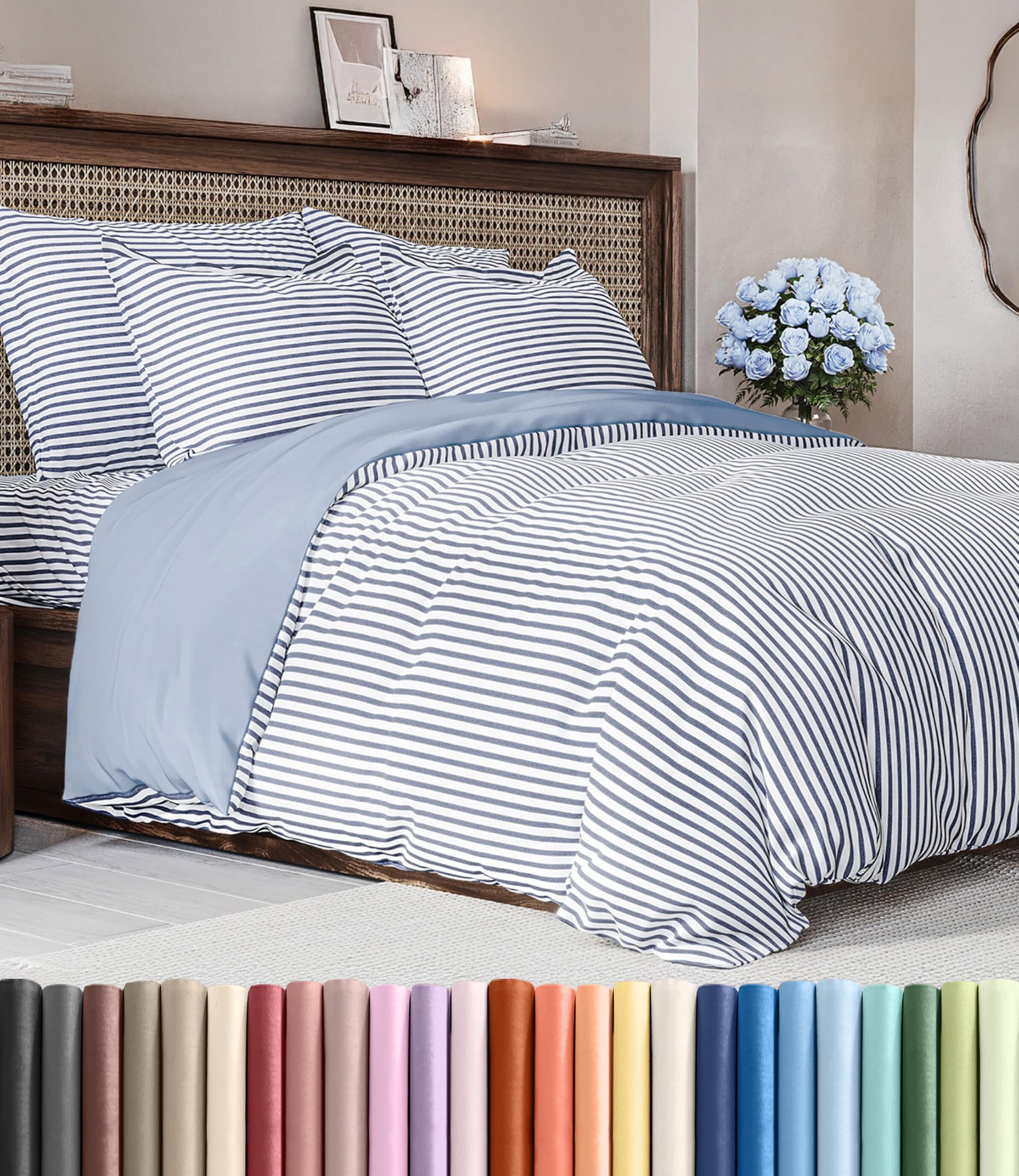 CGK Unlimited Duvet Cover - Extra Soft Duvet Cover with Pillow Shams for Women, Men, Kids & Teens - Comfy, Breathable, Hotel Luxury w/Zipper Closures & Ties