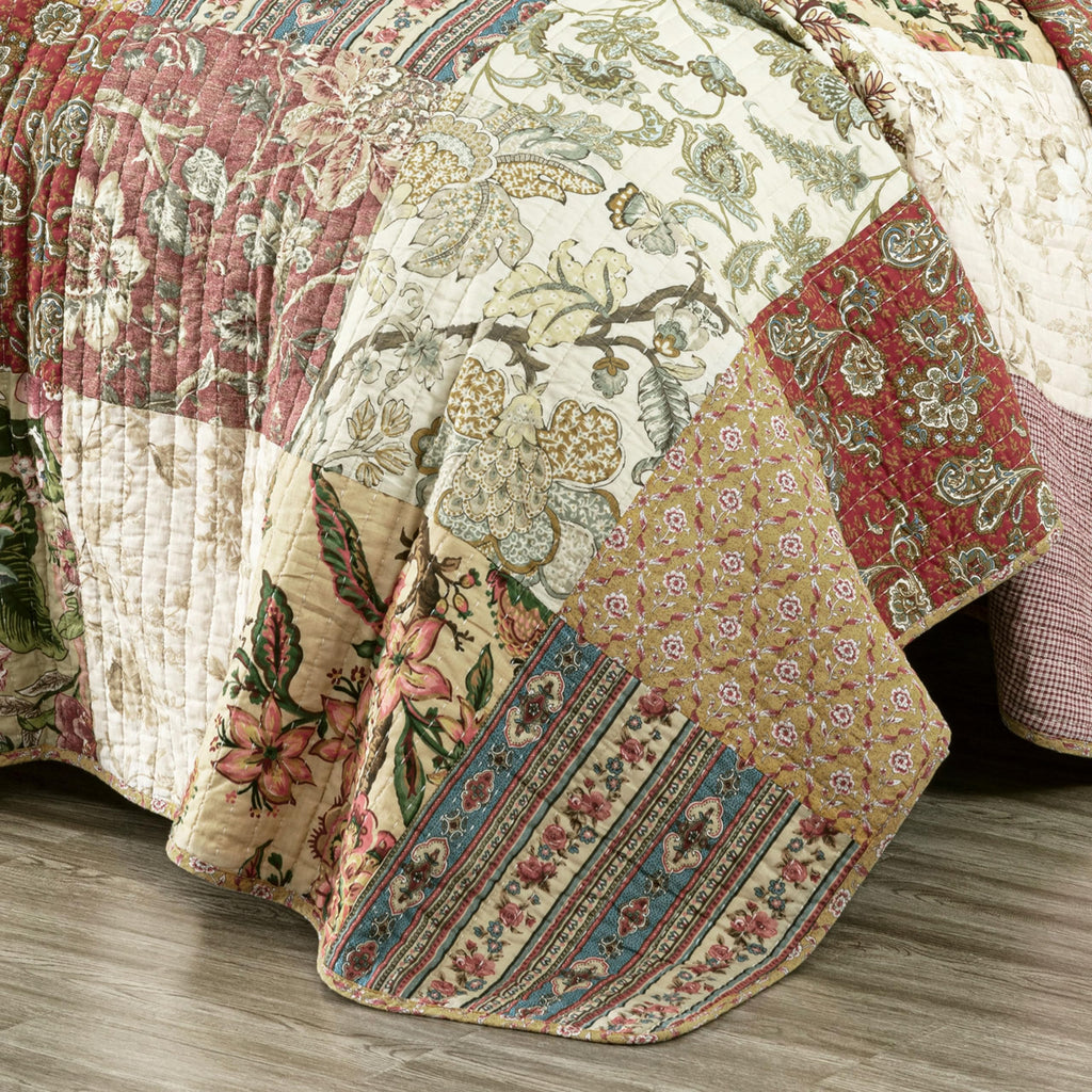 Chezmoi Collection Washed Patchwork Cotton Quilt Set - Soft Lightweight Breathable Reversible Quilted Bedspread for All Seasons