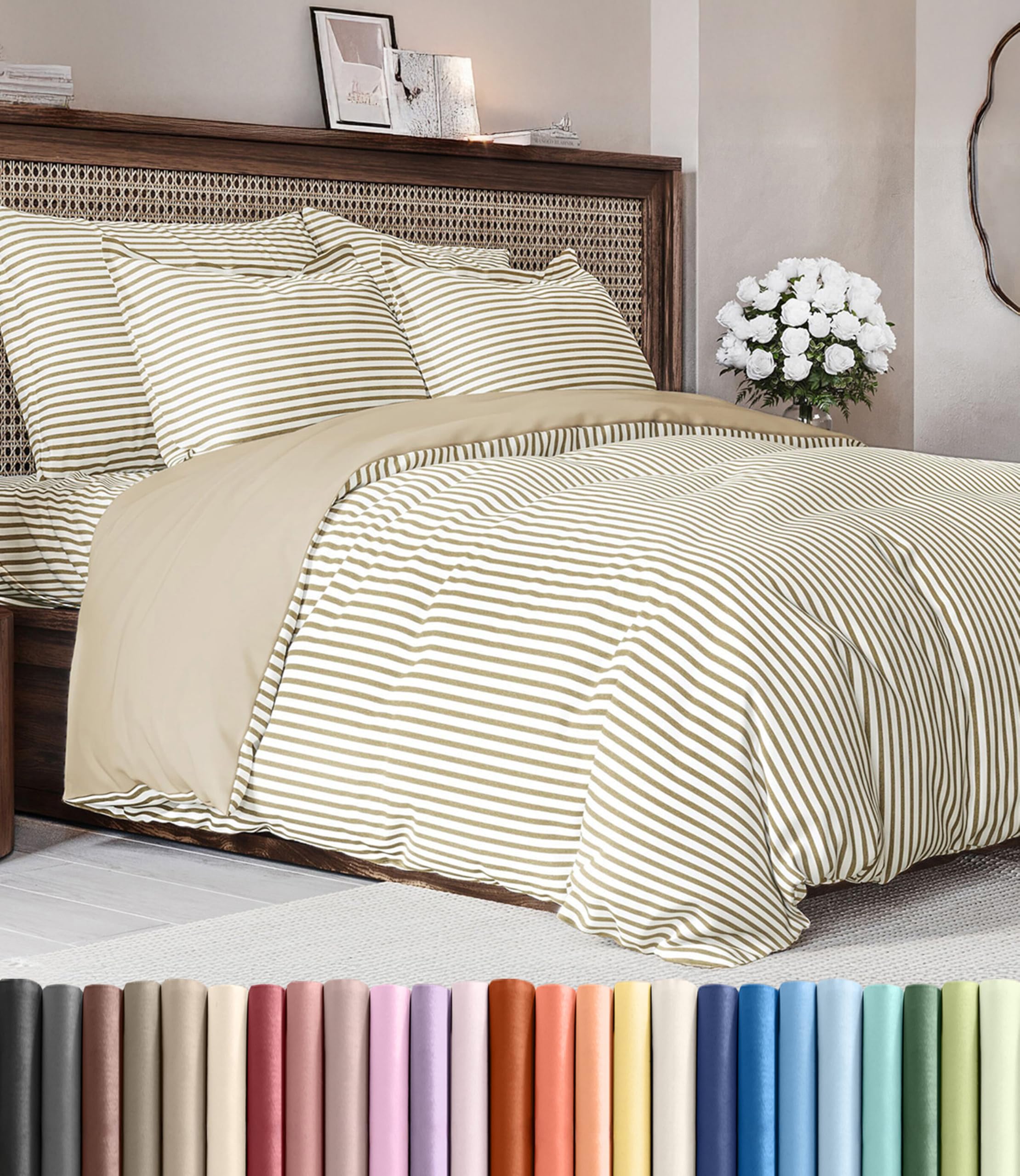 CGK Unlimited Duvet Cover - Extra Soft Duvet Cover with Pillow Shams for Women, Men, Kids & Teens - Comfy, Breathable, Hotel Luxury w/Zipper Closures & Ties