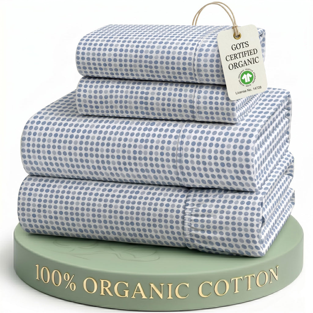 Lane Linen 100% Organic Cotton Sheet Set, Soft Cooling Bed Sheets, Hotel Quality Bed Sheet Set, Breatheble Sheet Set Deep Pocket Upto 15"