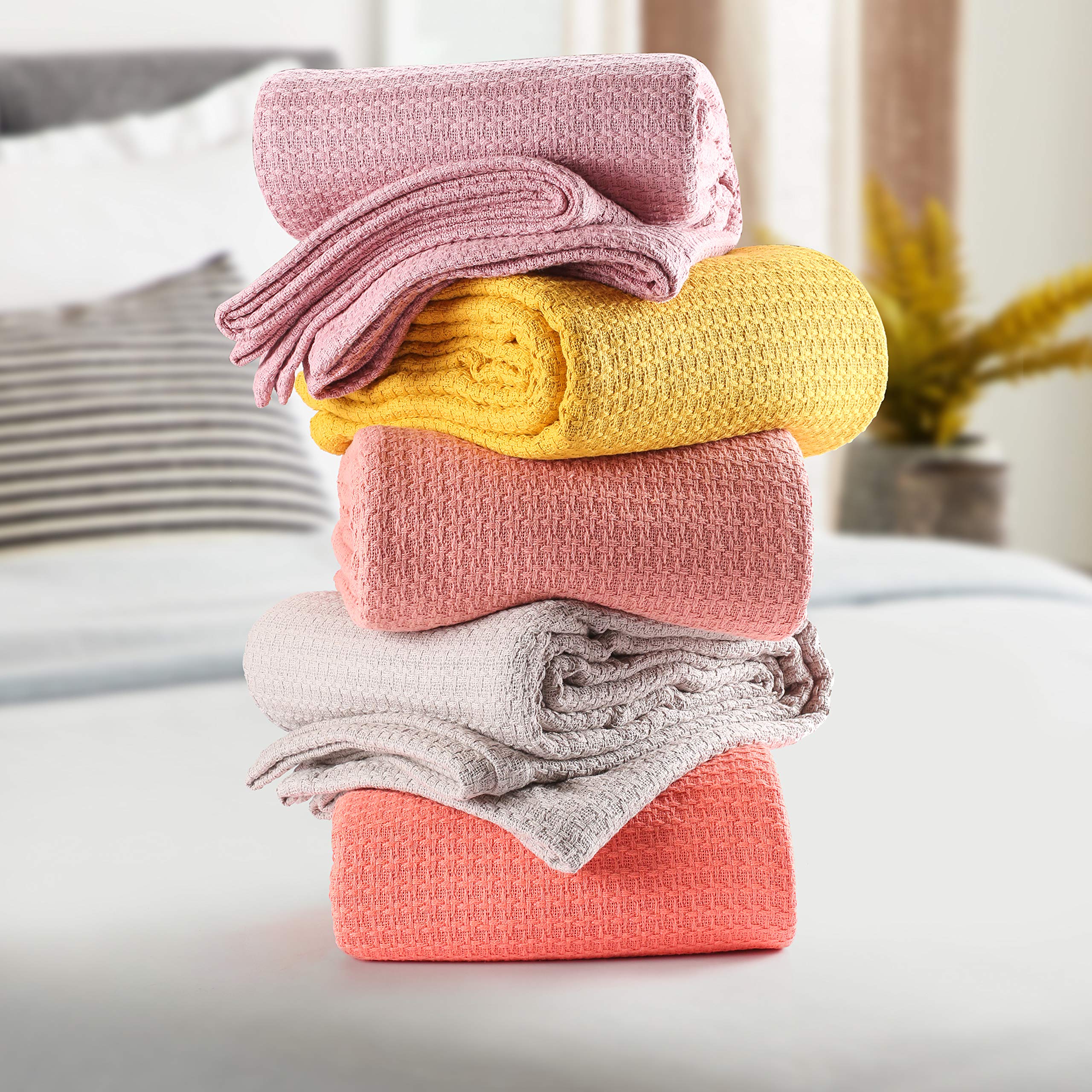 Elvana Home Montgomery 100% Cotton Bed Blanket