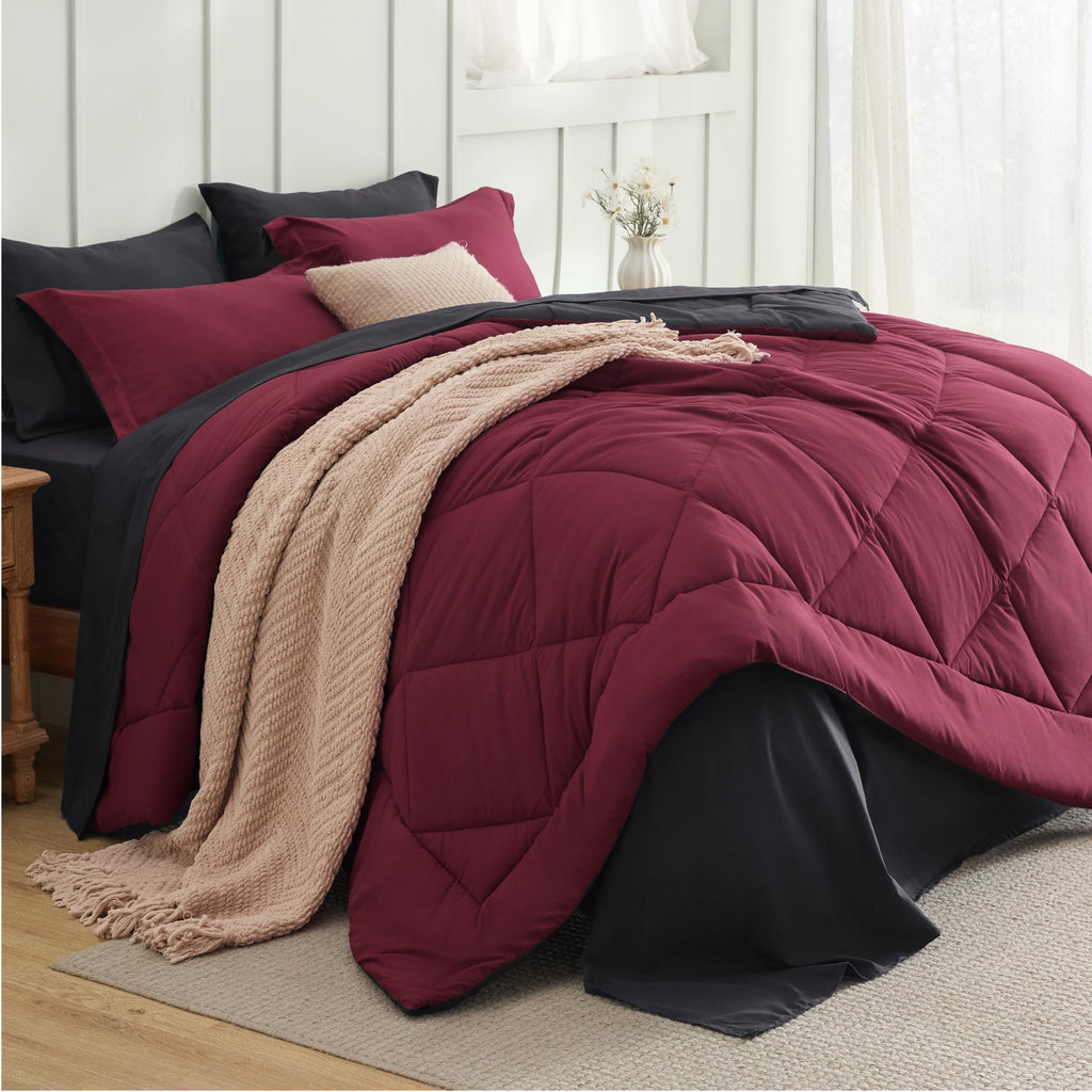 Bedsure Comforter Set - Reversible Comforters Bed Set, Bed in a Bag with Comforter, Sheets, Pillowcases & Shams